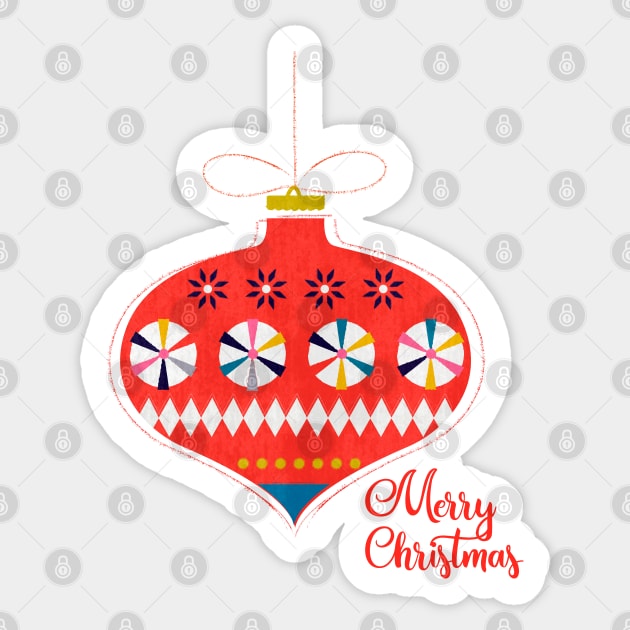 Merry Christmas retro bauble Sticker by showmemars